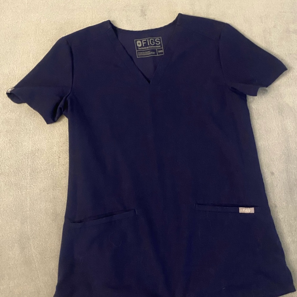 FIGS Casma Scrub Top in Navy Blue Size XXS